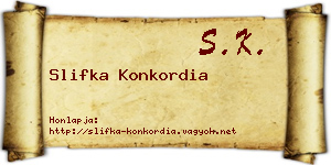 Slifka Konkordia névjegykártya